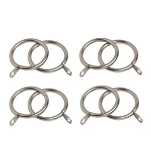 Metal Curtain Rings, for use with Pristine extendable 25-28mm curtain poles Metal Unlined Rings Pack of 8 Satin Silver