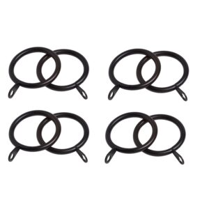 Metal Curtain Rings, Pristine 25-28mm Unlined Rings Pack of 8 black