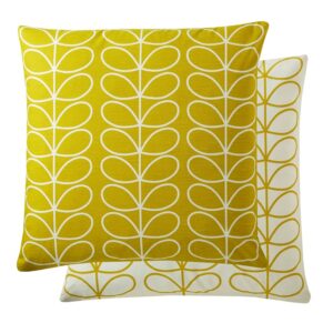 Orla Kiely Tiny Stem Linear Sunflower reversible cushion. 100% cotton cover with a zip closure. A lovely shade of yellow.