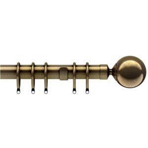 Speedy 28mm Nikola curtain pole set in antique brass.
