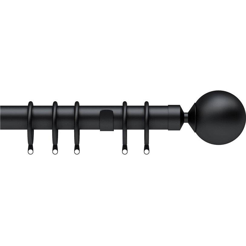 Speedy 28mm Nikola complete Curtain Pole set in Matt Black