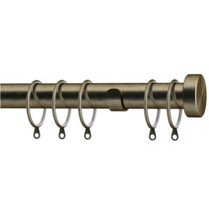 Speedy 28mm Stud complete Curtain Pole set in Antique Brass
