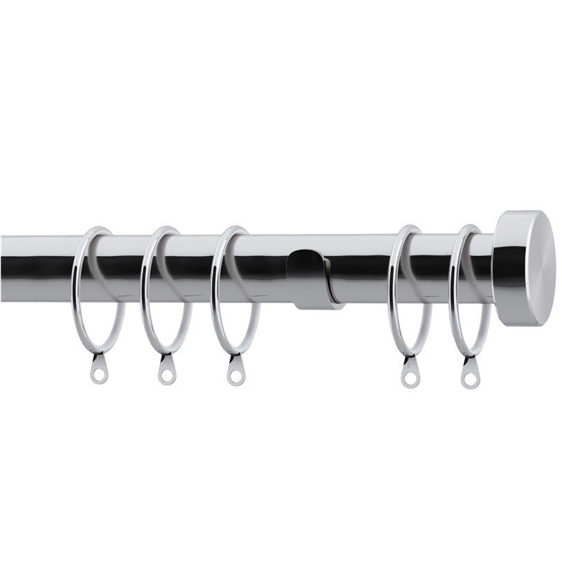 Speedy 28mm Stud Curtain Pole set Chrome Speedy 28mm Stud complete Curtain Pole set in Chrome