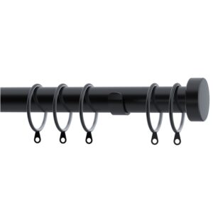 Speedy 28mm Stud complete Curtain Pole set in Matt Black