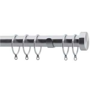 Speedy 28mm Stud complete Curtain Pole set in Satin Steel