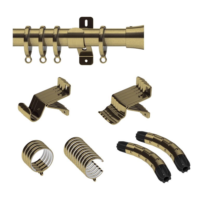 Swish Design Studio bay pole set antique no finial Swish Design Studio bay pole set antique no finial