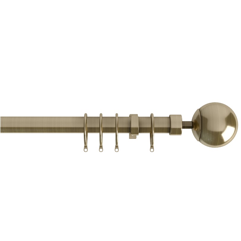 22-25mm Finesse Complete Curtain Pole Set Antique Brass 22-25mm Finesse Complete Curtain Pole Set Antique Brass