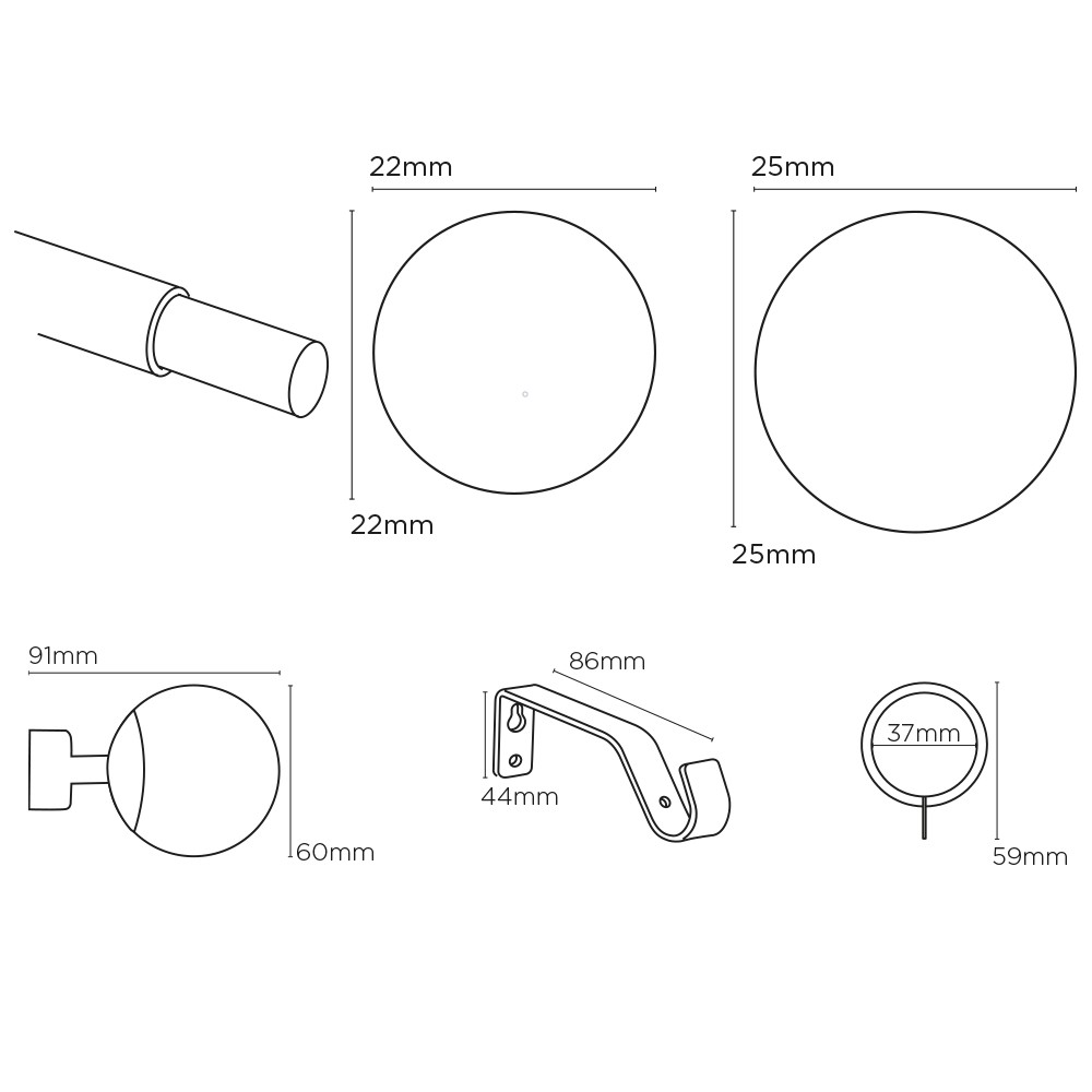 22-25mm Finesse Pole Line Drawings 22-25mm Finesse Pole Line Drawings