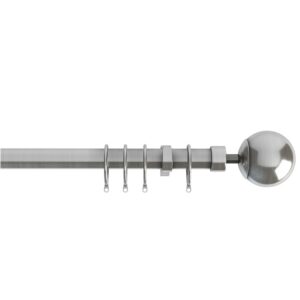 22-25mm Finesse Pole with unlined rings and ball finials, in a Satin Silver finish.