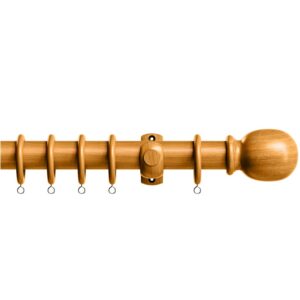 28mm Victory Wood Antique Pine complete curtain pole set