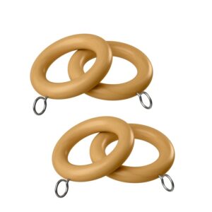 28mm Woodland Natural Oak curtain rings pack of 4