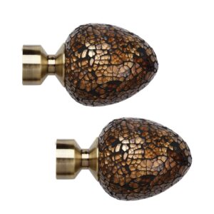 Antique Brass Alexia 28mm mosaic glass Finials