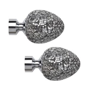 Chrome Alexia 28mm mosaic glass Finials