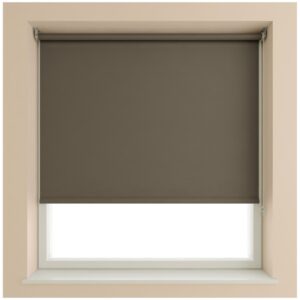 Plain Blackout Roller Blind in Chocolate brown colour.