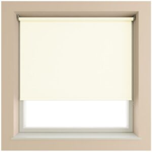 Plain Blackout Roller Blind in cream.