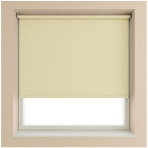 Plain Blackout Roller Blind in Oyster.