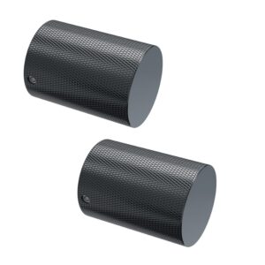 Polished Graphite Olivia 28mm knurled textrued barrel Finials