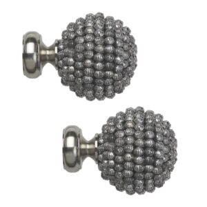Satin Silver Mia beaded contemporary ball 28mm Finials