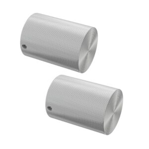 Satin Silver Olivia 28mm knurled textured barrel Finials