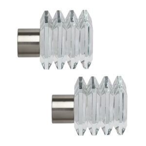 Satin Silver Square 28mm glass Finials