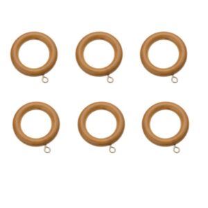 Swish Naturals 35mm curtain rings pack of 6 Antique Pine