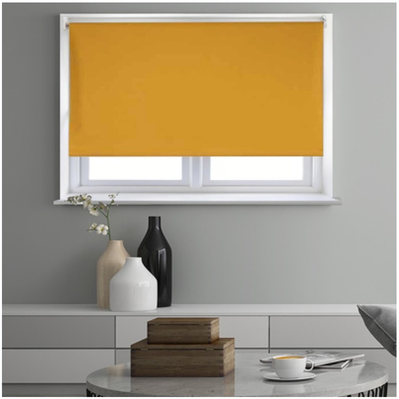 Blackout Roller Blind Ochre Set Blackout Roller Blind Ochre Set