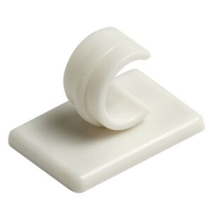 Centre Supports White, they have a sticky foam pad on the back for attaching to the wall