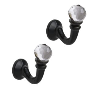 Crystal Palma Curtain Tieback Hooks Black pack of 2