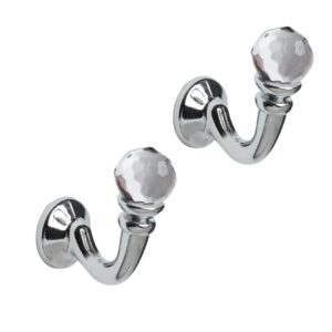 Crystal Palma Curtain Tieback Hooks Chrome pack of 2
