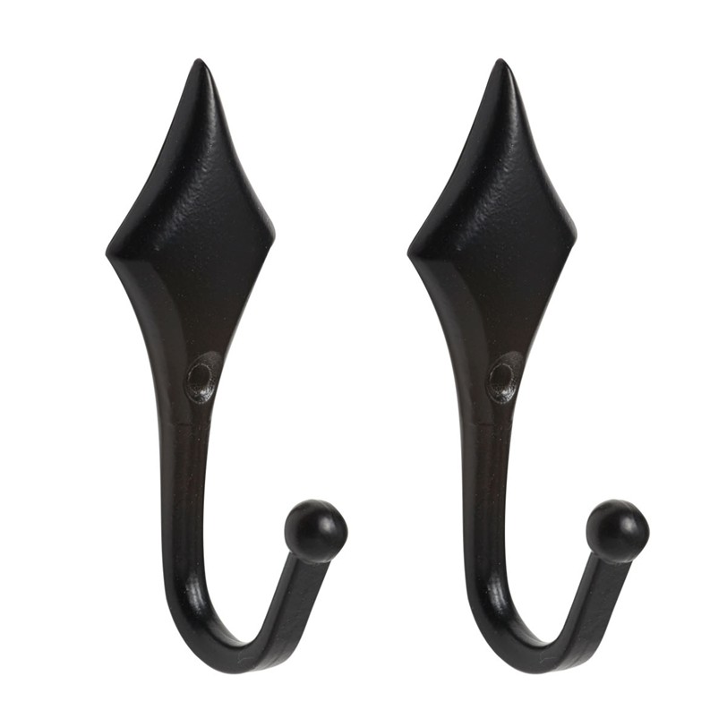 Diamond Tieback Hooks Black pack of 2
