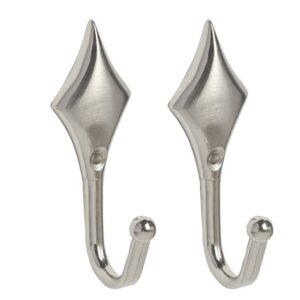 Diamond Tieback Hooks Satin Silver pack of 2