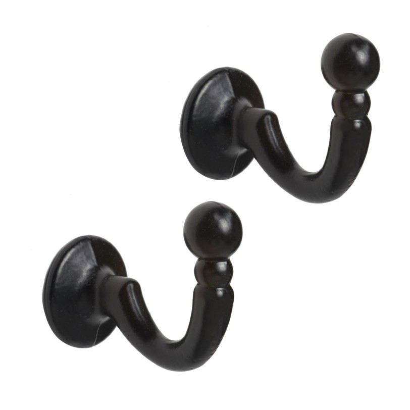 Palma Curtain Tieback Hooks Black pack of 2