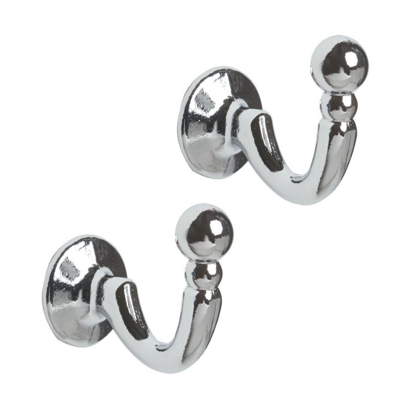 Palma Curtain Tieback Hooks Chrome pack of 2
