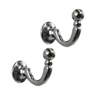 Palma Curtain Tieback Hooks Polished Graphite pack of 2