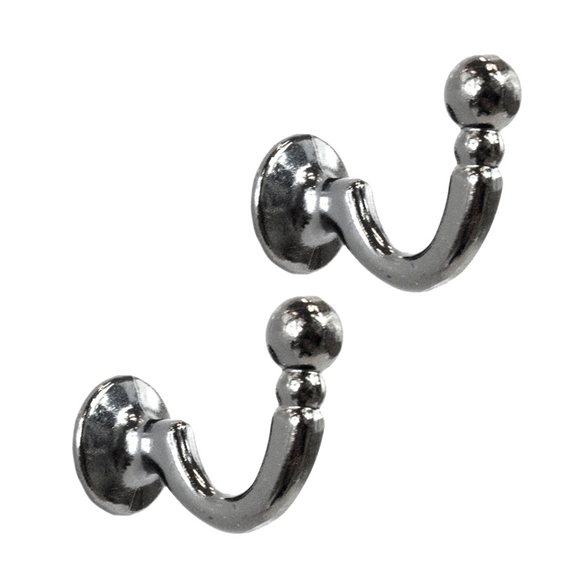 Palma Curtain Tieback Hooks Polished Graphite pack of 2