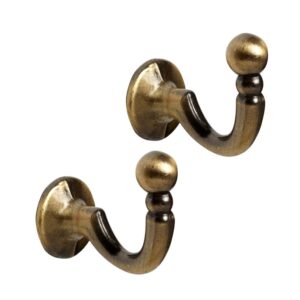 Palma Tieback Hooks Antique Brass pack of 2