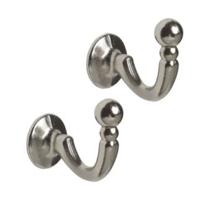 Palma Tieback Hooks Satin Silver pack of 2