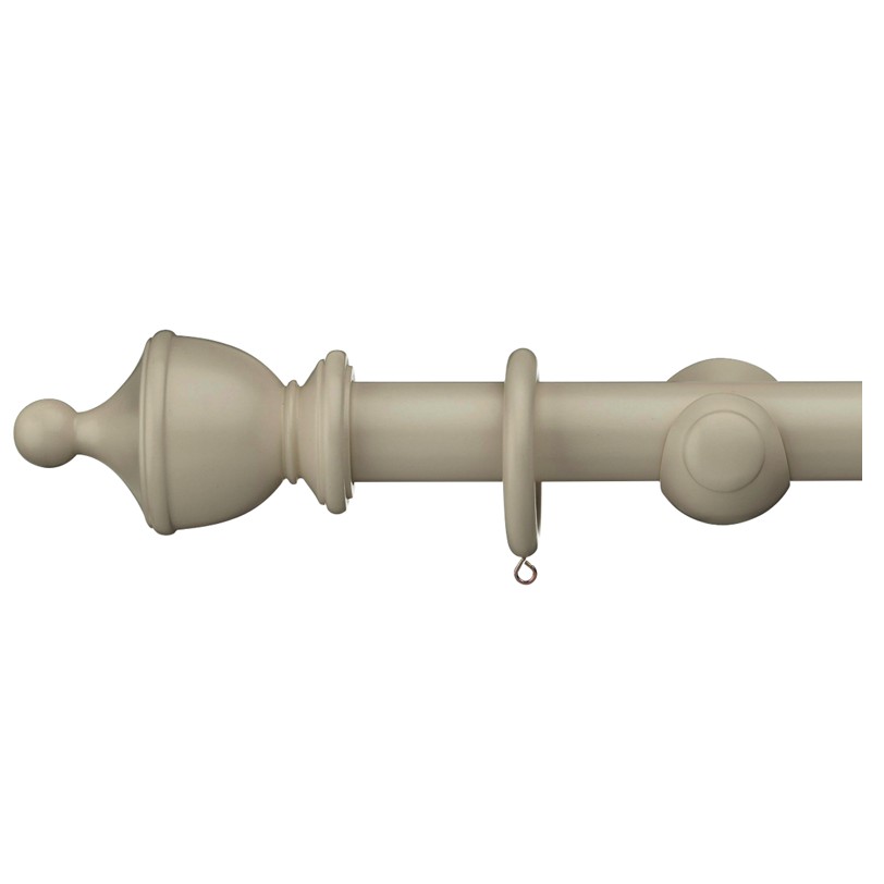 Swish Romantica 35mm curtain pole set with rings, urn finial close Swish Romantica 35mm curtain pole set with rings, urn finial close