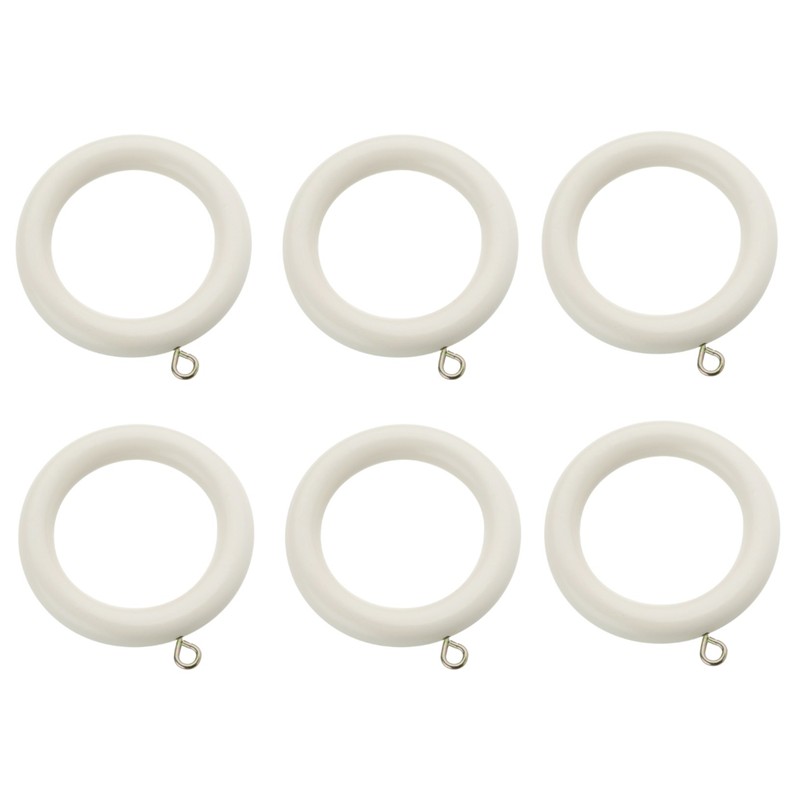Swish Romantica curtain pole rings Panna cotta 6 pack