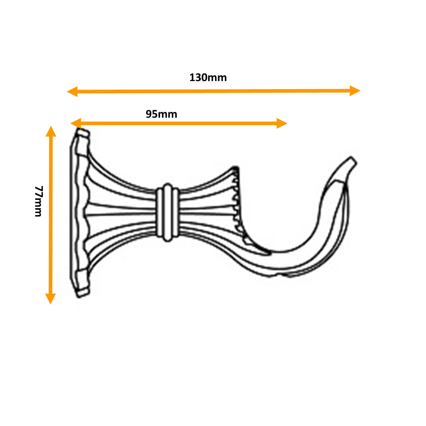 Masterpiece 35mm Ornate Bracket dimensions Masterpiece 35mm Ornate Bracket dimensions