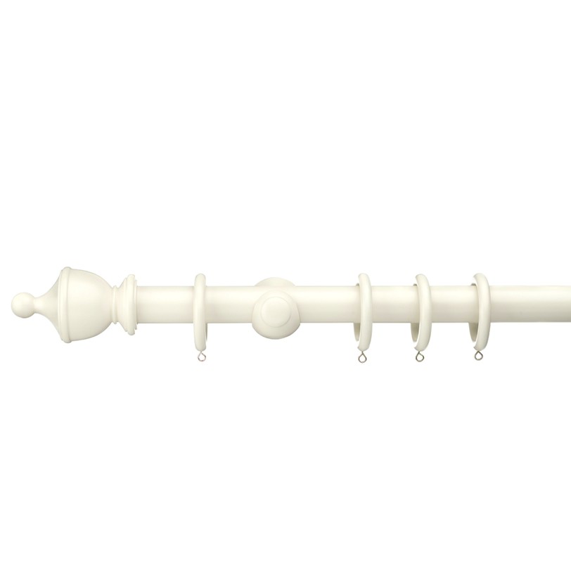 Swish Romantica 28mm wood curtain pole Paper White urn finial