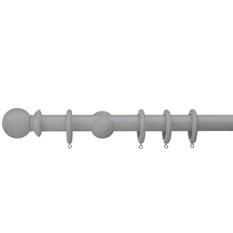 Swish Romantica 28mm wood curtain pole Smoke Ball finial