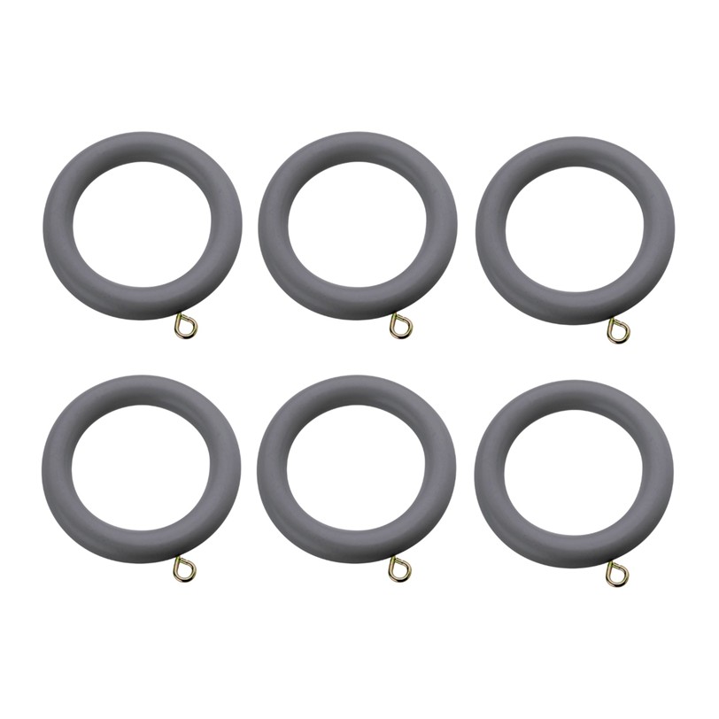 Swish Romantica 28mm wood curtain rings Cobblestone pack of 6