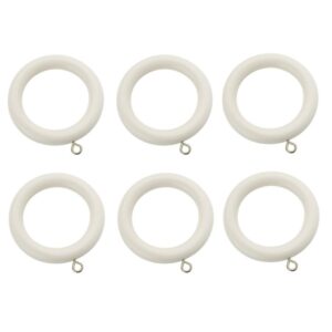 Swish Romantica 28mm wood curtain rings Panna Cotta pack of 6