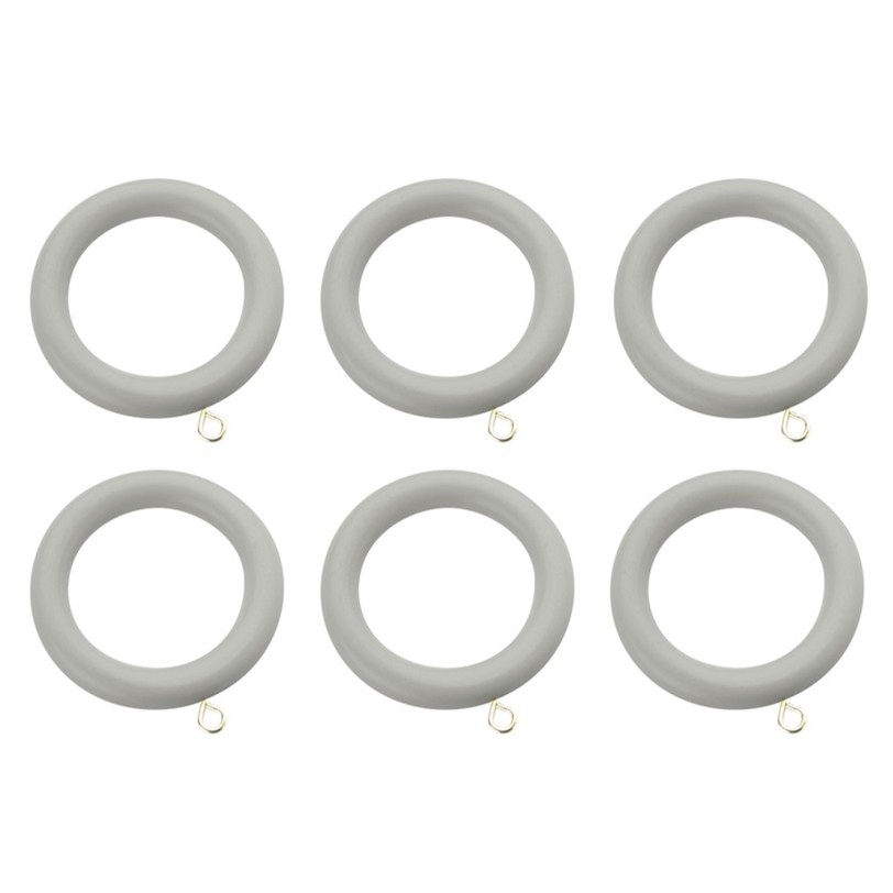 Swish Romantica 28mm wood curtain rings Pebble pack of 6