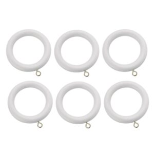 Swish Romantica 28mm wood curtain rings paper white pack of 6