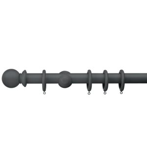 Swish Romantica 35mm Curtain pole set in the colour Cobblestone Dark Grey with Ball finials