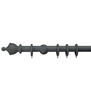 Swish Romantica 35mm Curtain pole set in the colour Cobblestone Dark Grey with Urn finials