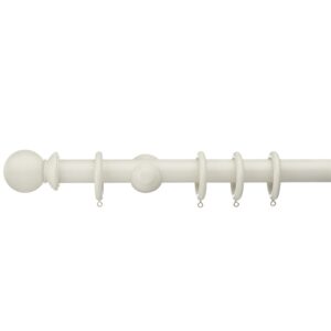Swish Romantica 35mm Curtain pole set in the colour Panna Cotta Cream with Ball finials