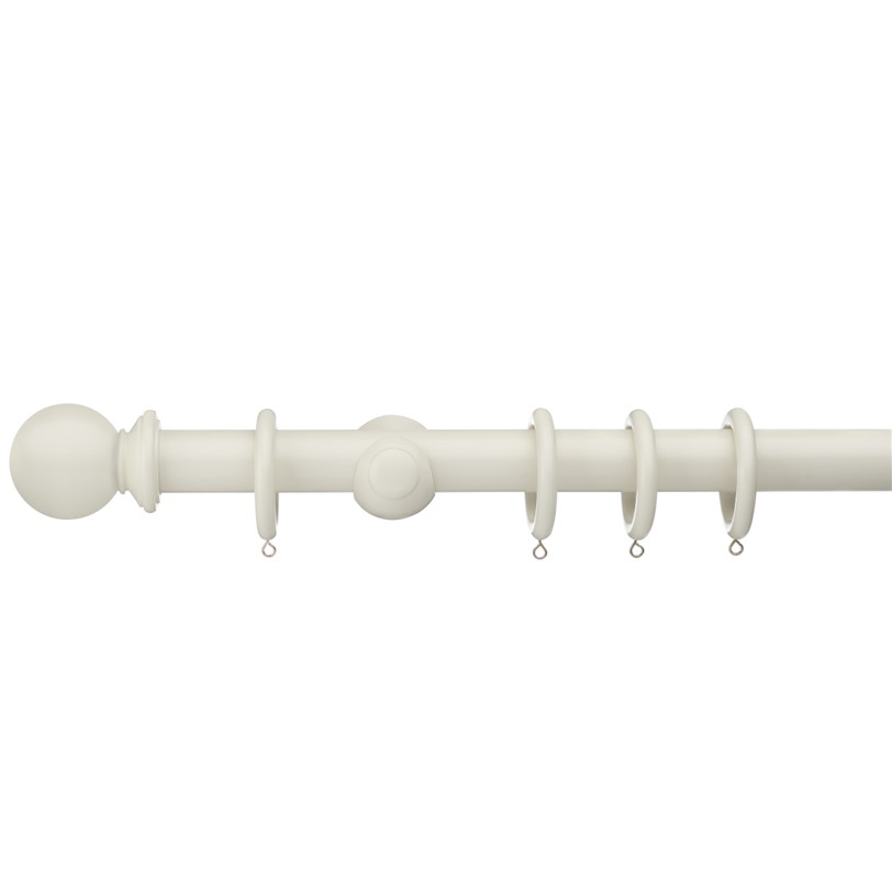 Swish Romantica 35mm Curtain pole set in the colour Panna Cotta Cream with Ball finials